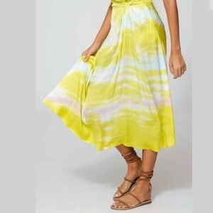 YOUNG fabulous and broke midi  silky satin skirt